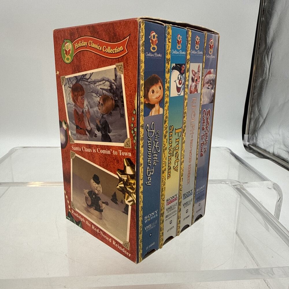 Christmas Holiday Gift Pack VHS 4 Tape Box Set EUC